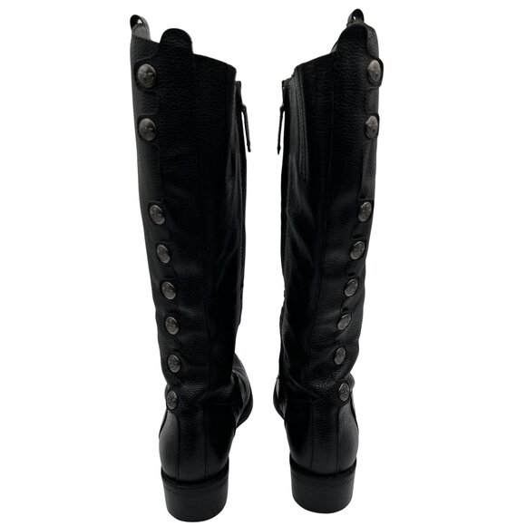 Matisse Womens 8  Sargent Black Leather Zip Riding Boots Button Brazil Made Goth - Picture 6 of 16